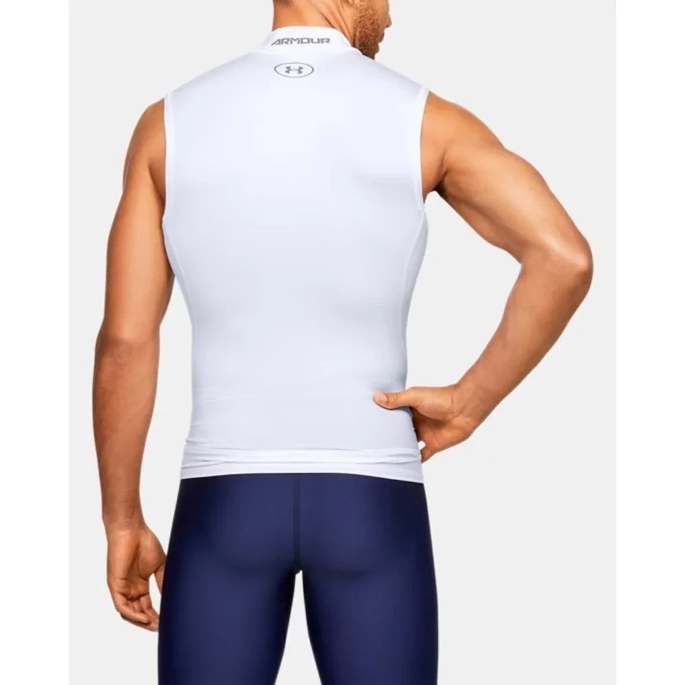 Under Armour®‎ (Men's XL) HeatGear® Mock Sleeveless Shirt in White
